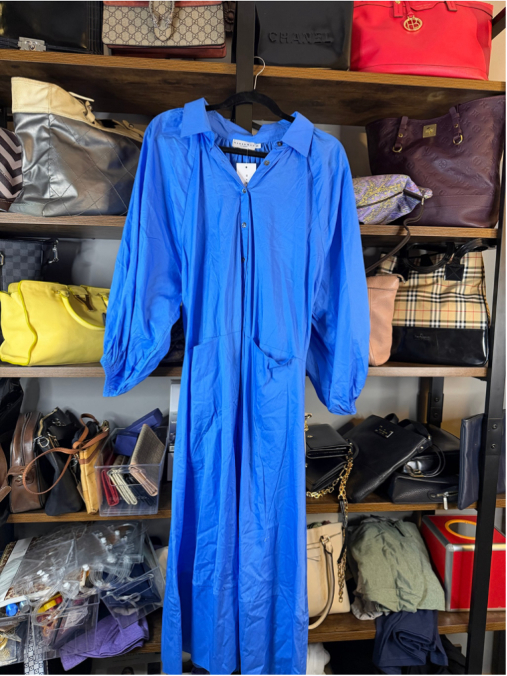 Women's Harshman Blue Midi Dress Size 2X